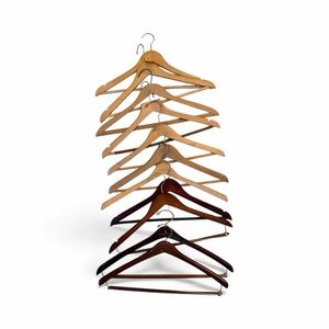 11-PC HIGH QUALITY WOODEN HANGARS